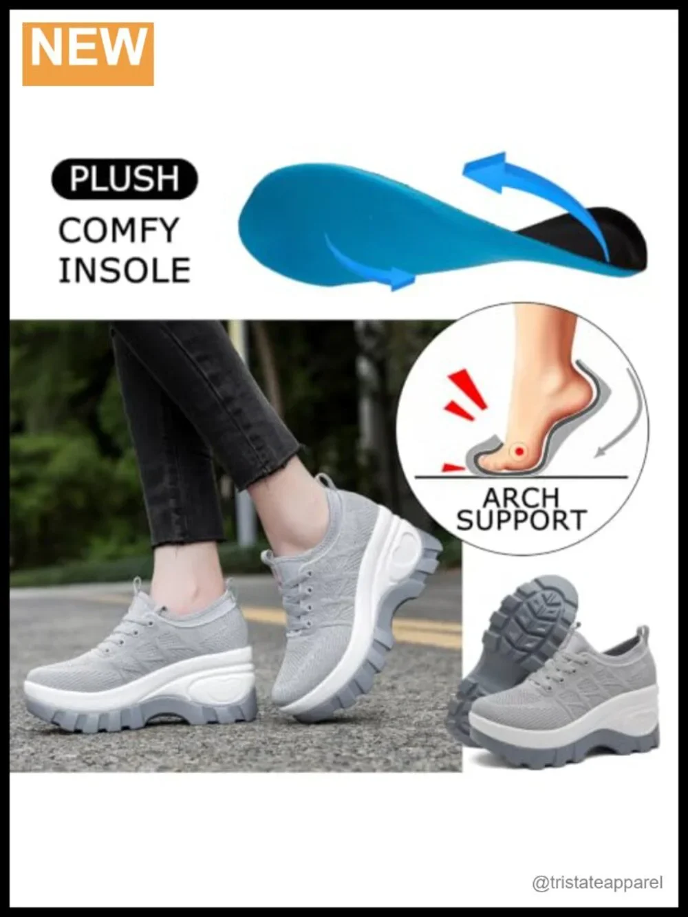 Chunky Platform Wedge Walking Shoes - Orthopedic Knitted Sneakers